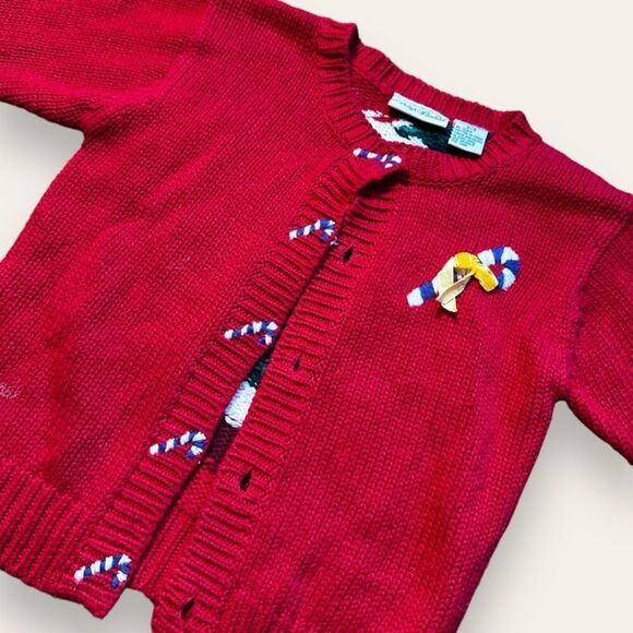 Polly Flinders Vintage Christmas Cardigan Sweater sz S/4 - Picture 5 of 13